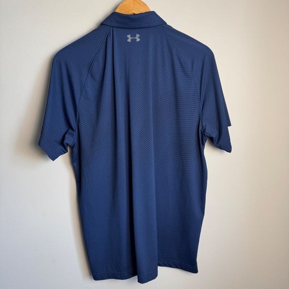 Under Armour HeatGear Men's Polo Shirt Blue Large Activewear Outdoor Golf Active - Picture 6 of 13